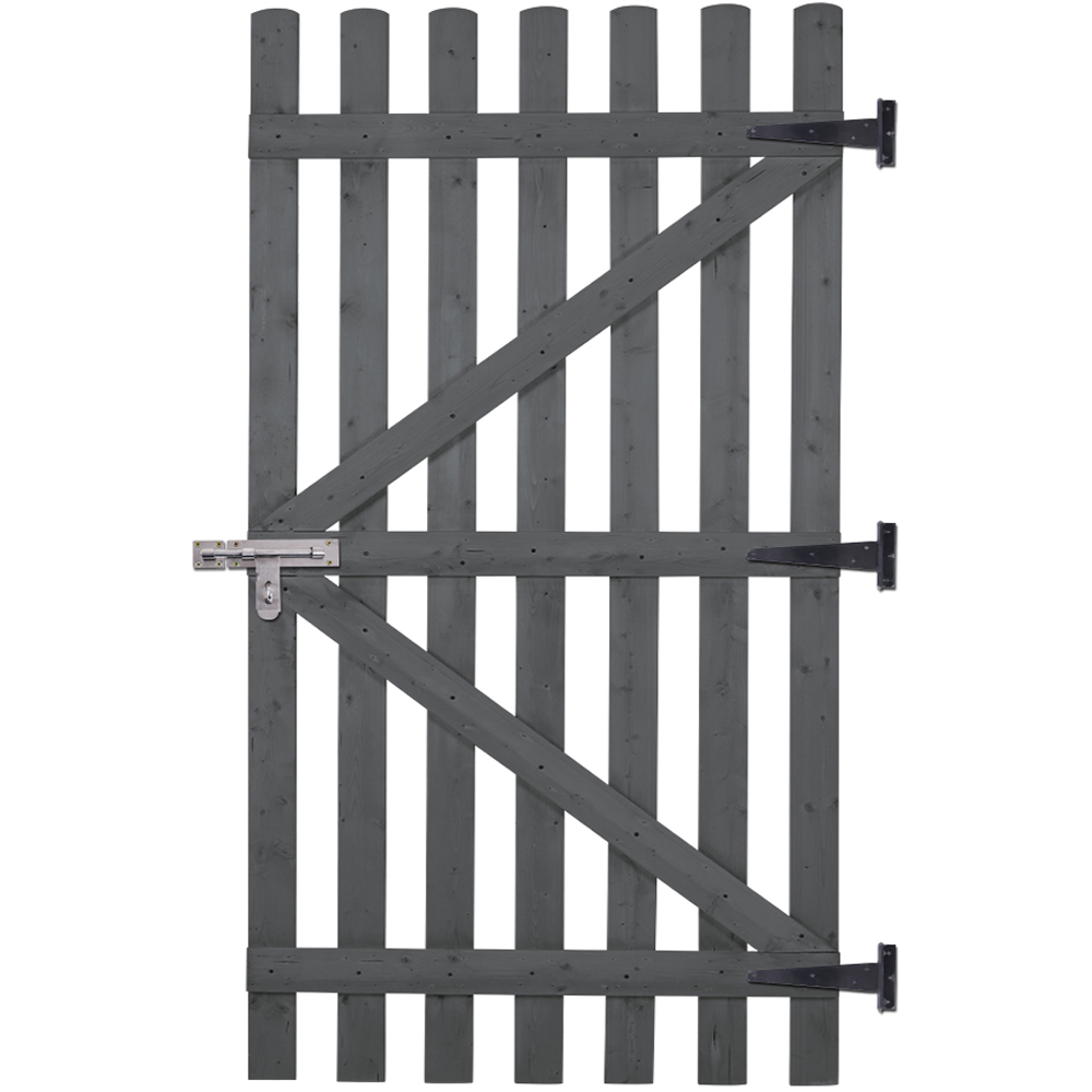Living and Home Grey Single Swing Wooden Garden Fence Gate with Latch 150 x 90cm