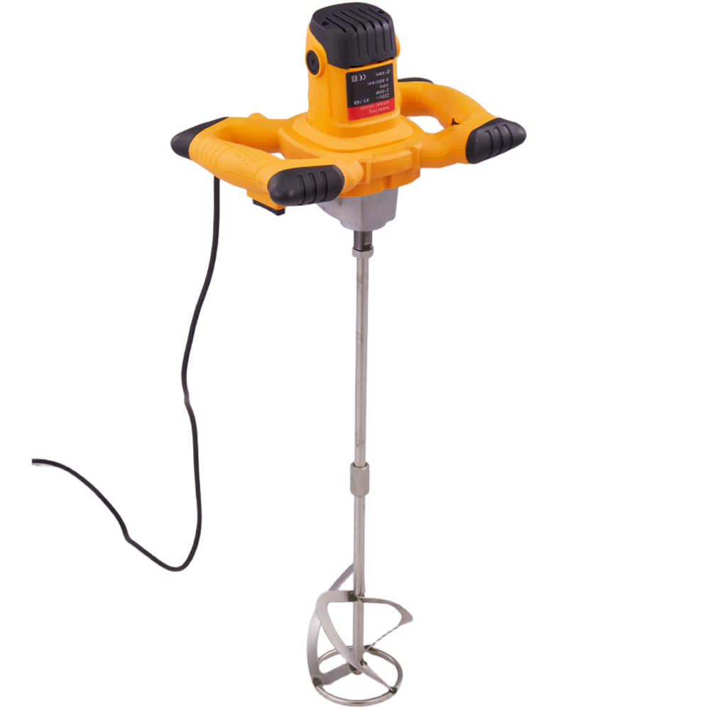 Living and Home ZT0037 Yellow 2100W Portable Handheld Paddle Cement Mixer with S-Shaped Rod