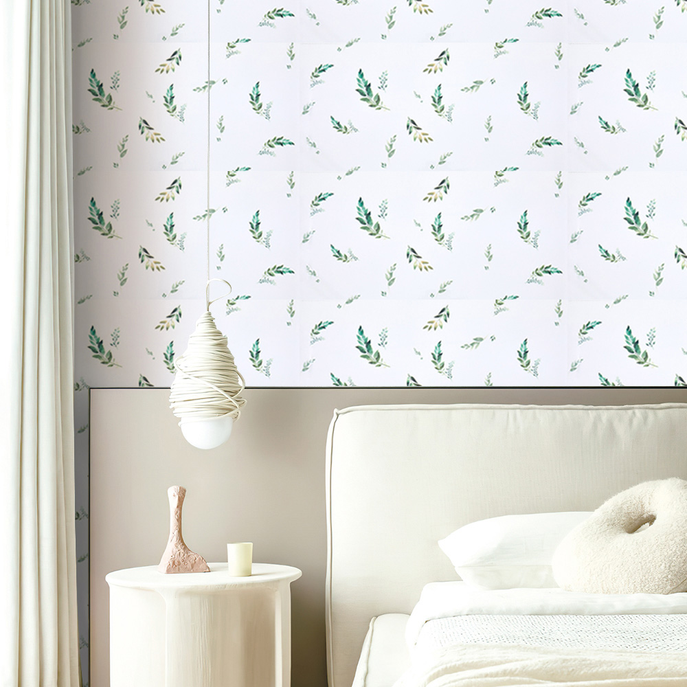 Living and Home 10 Piece Leaf Marble Peel and Stick Wall Sticker