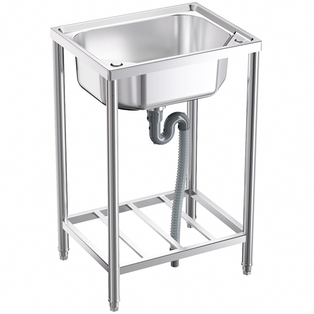 Living and Home Single Trough 201 Stainless Steel Commercial Sink 56 x 43cm