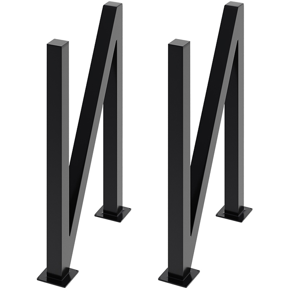 Living and Home Black Anti Slip Modern N Shaped Iron Table Legs 50cm 2 Pack