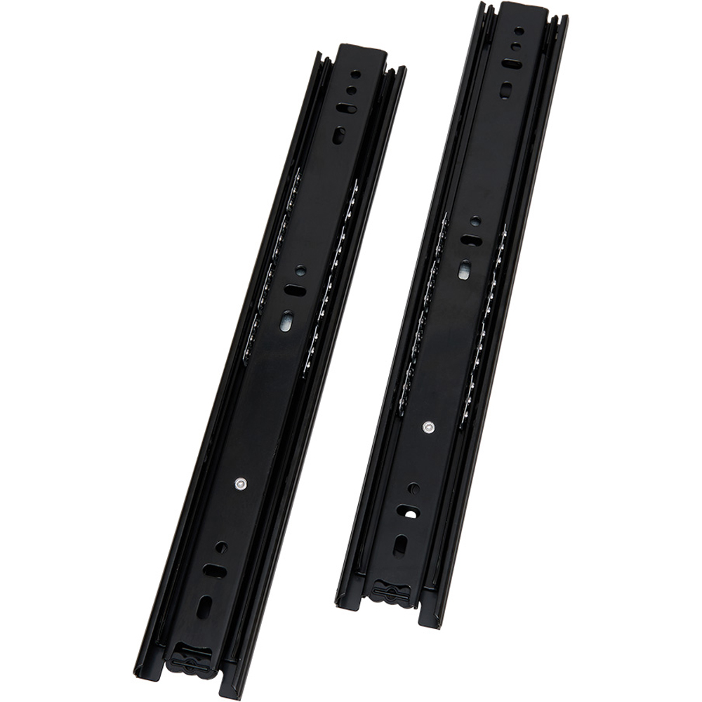 Living and Home Single Pair 3 Fold Black High Load Full Extension Ball Bearing Drawer Slide 12inch