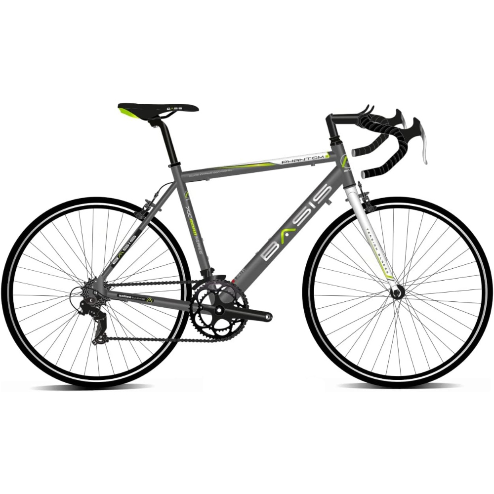 Basis Phantom 700c Gloss Grey Lime and White Road Bike