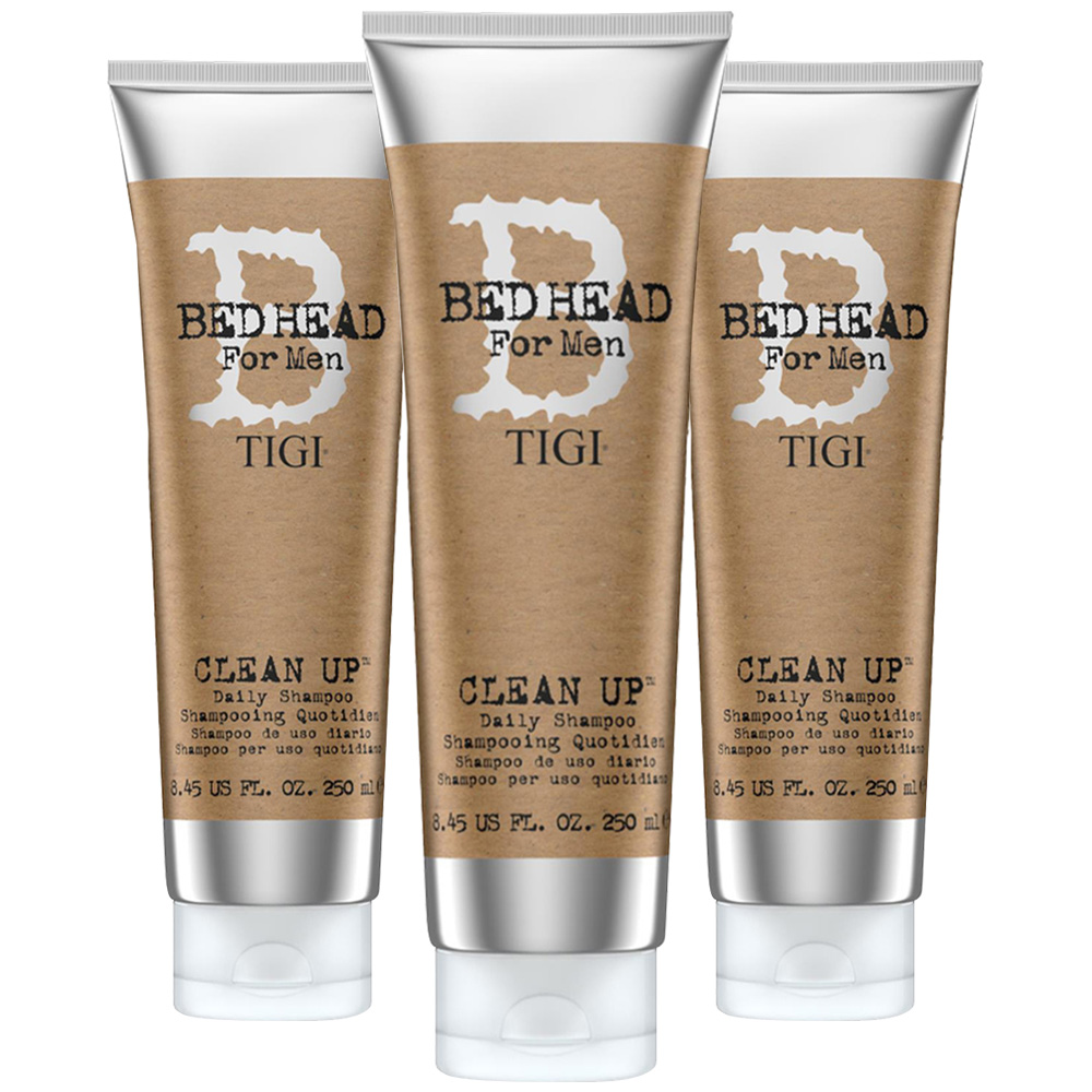 TIGI Bed Head Mens Clean Up Shampoo 250ml 3 Pack