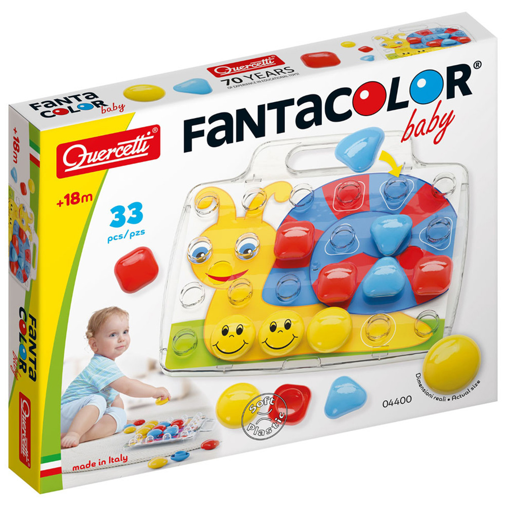 Quercetti Fantacolour Baby Starter Set - Early Learning Toy - Peg Mosaic