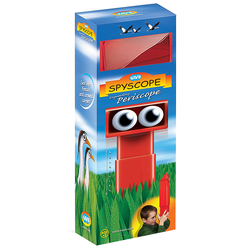 Navir Spyscope Periscope - Red - Optical Instrument with Telescopic Tube and Mirrors