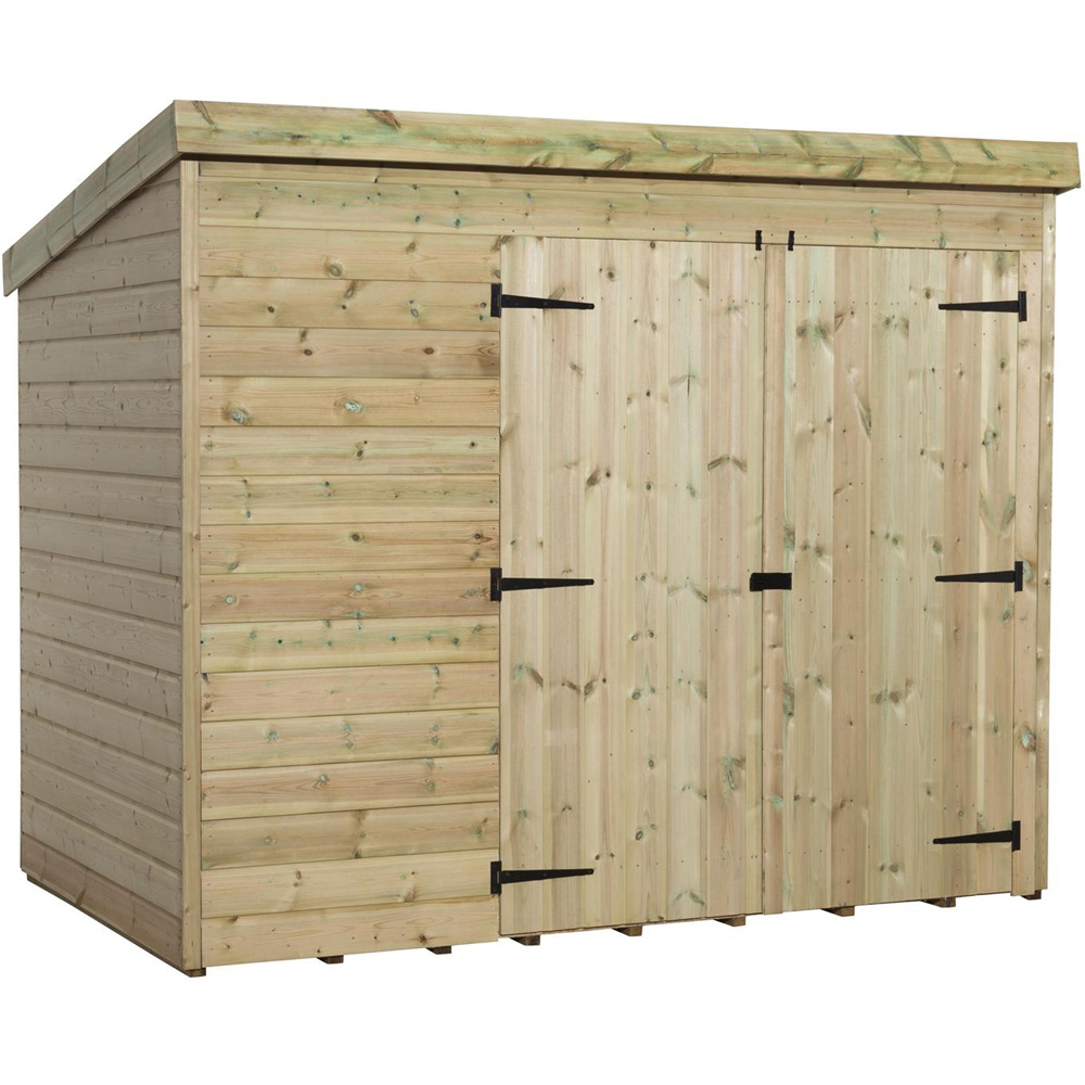 Empire Sheds 4000 Garden Shed - 8 x 3ft - Double Door - Tongue and Groove - Pent Style - Green