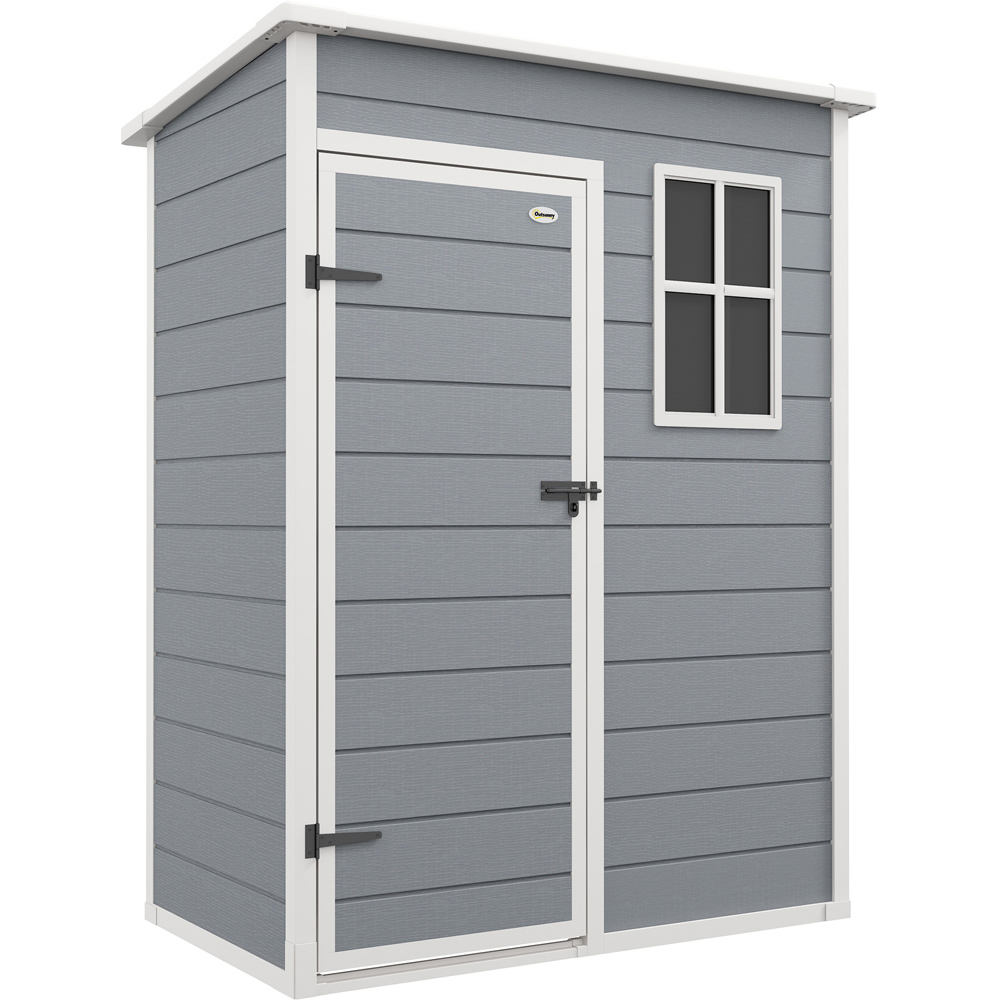 Outsunny 5 x 3ft Single Door Grey Garden Shed