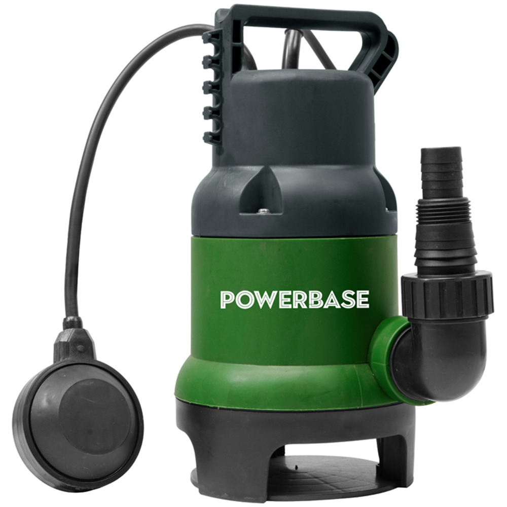 Powerbase 550W Submersible Dirty Water Pump - 10500 L/Hr Flow Rate - 7m Max Head - Green