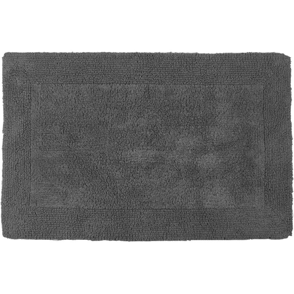 Allure Bath Fashions Grey Elegance Charcoal Reversible Bath Mat 53 X 85Cm