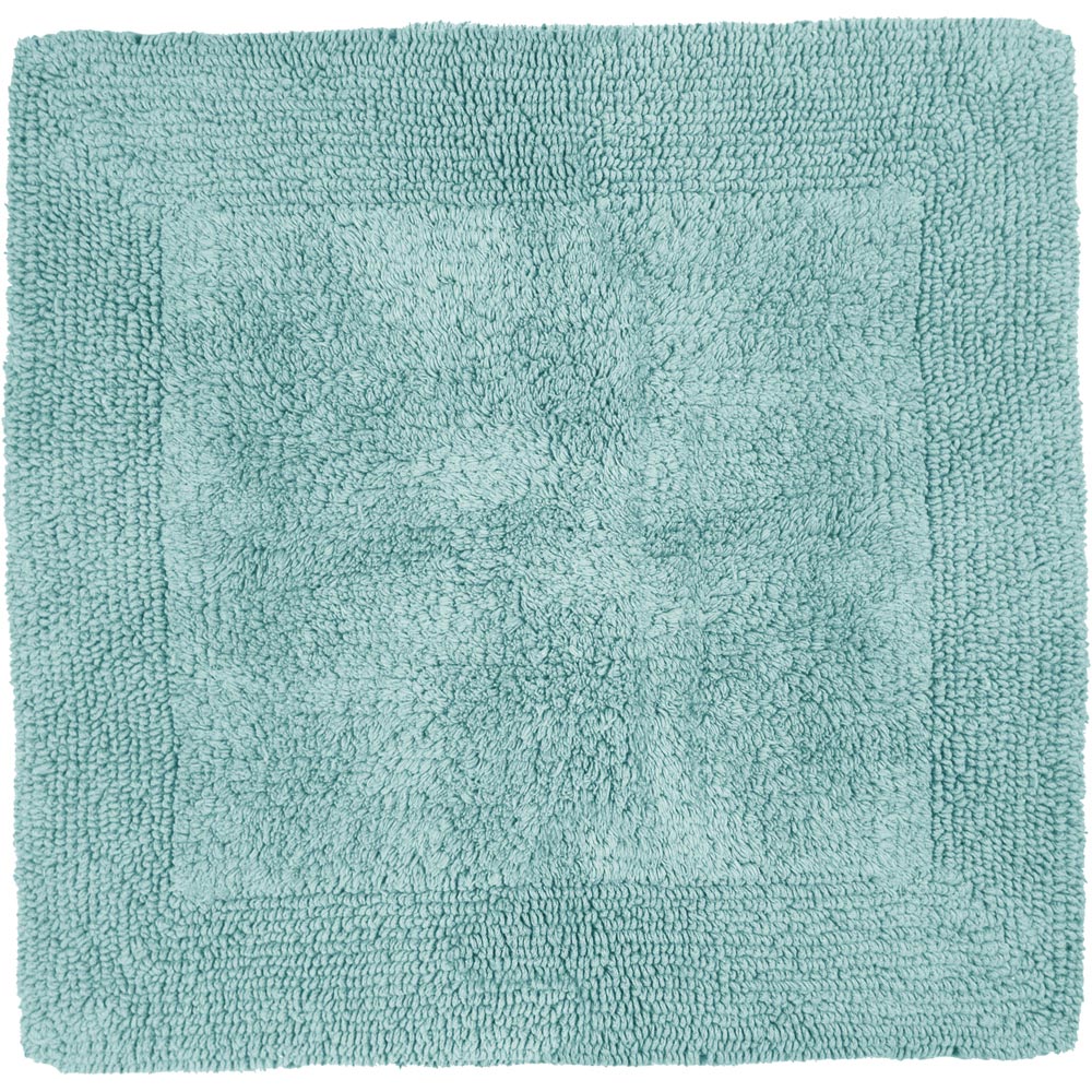 Allure Bath Fashions Blue Elegance Duck Egg Reversible Square Bath Mat 55 X 55Cm