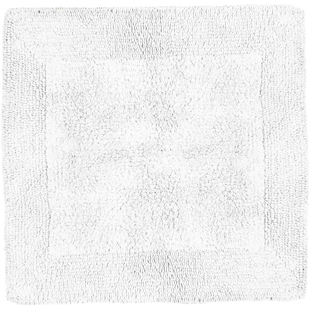 Allure Bath Fashions White Elegance Reversible Square Bath Mat 55 X 55Cm