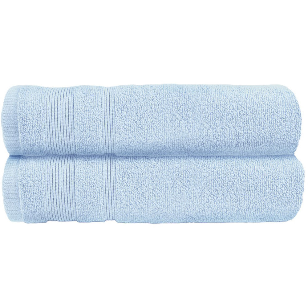 Allure Bath Fashions Luxury Zero Twist Egyptian Cotton Baby Blue Bath Towel 2 Pack