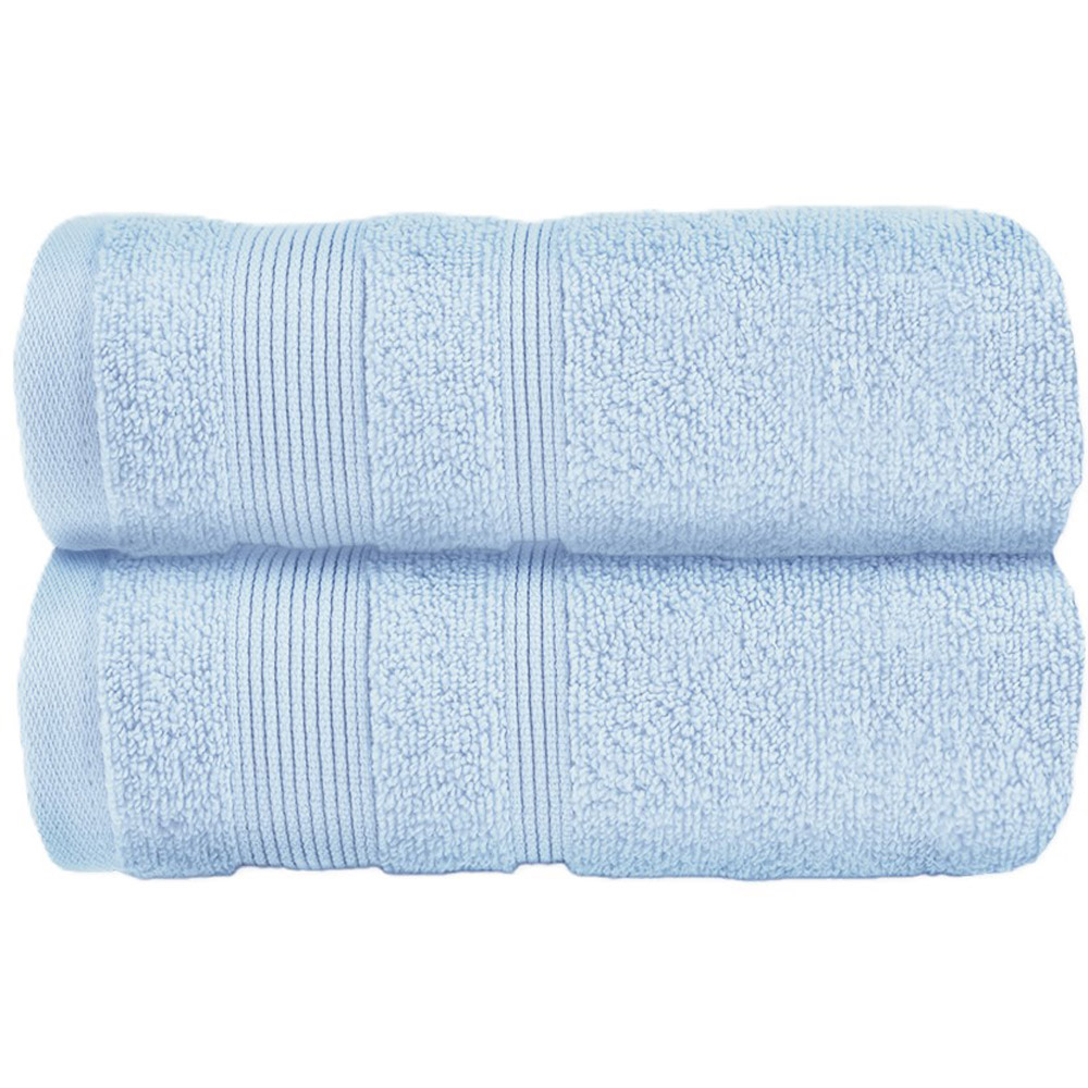 Allure Bath Fashions Luxury Zero Twist Egyptian Cotton Baby Blue Hand Towel 2 Pack