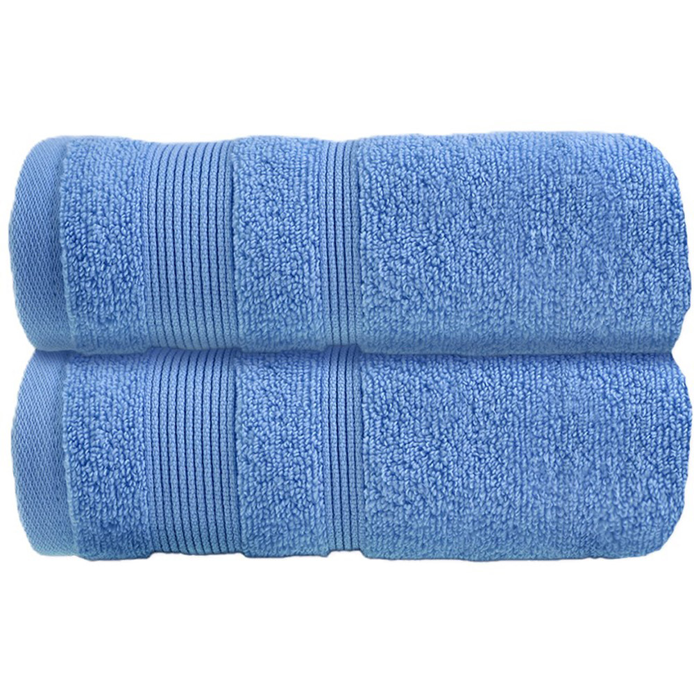 Allure Bath Fashions Luxury Zero Twist Egyptian Cotton Cornish Blue Hand Towel 2 Pack