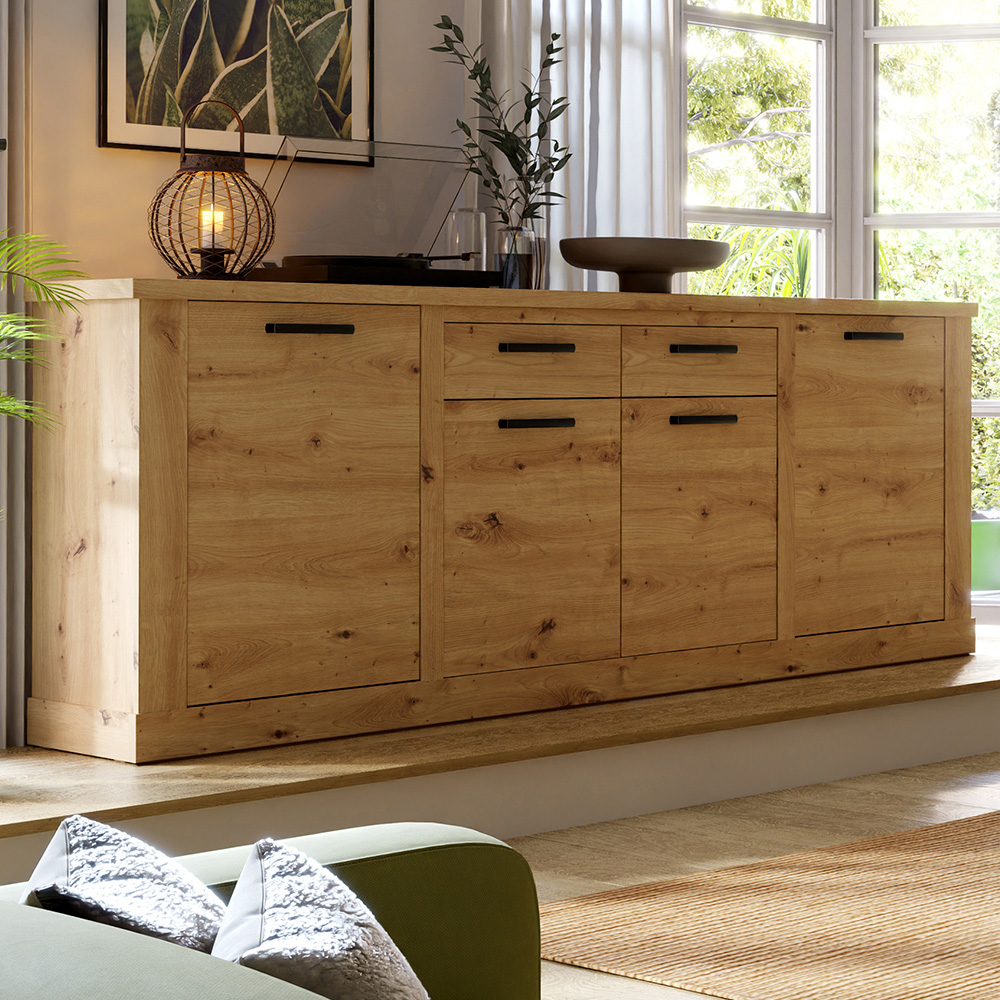 Florence Corona 4 Door 2 Drawer Sideboard - Artisan Oak - Furniture To Go
