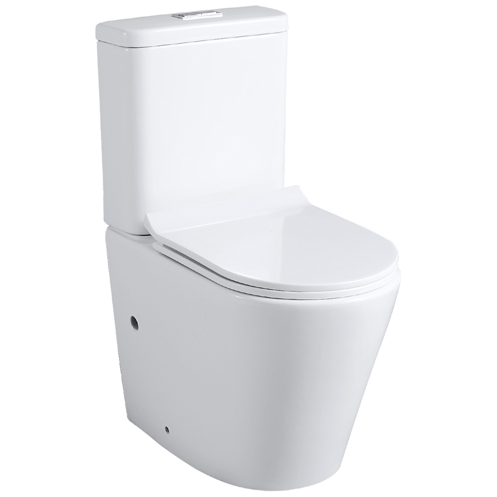 Limoge Rosario White Close Coupled Rimless Toilet Pan