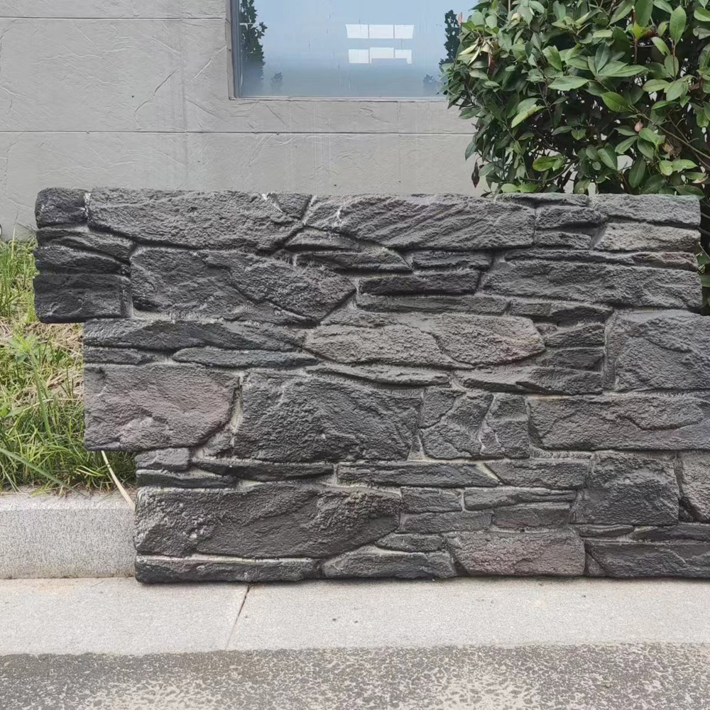 Britwall Multi Charcoal Rustic Stacked Slate Pu Wall Panel 1200 X 600Mm