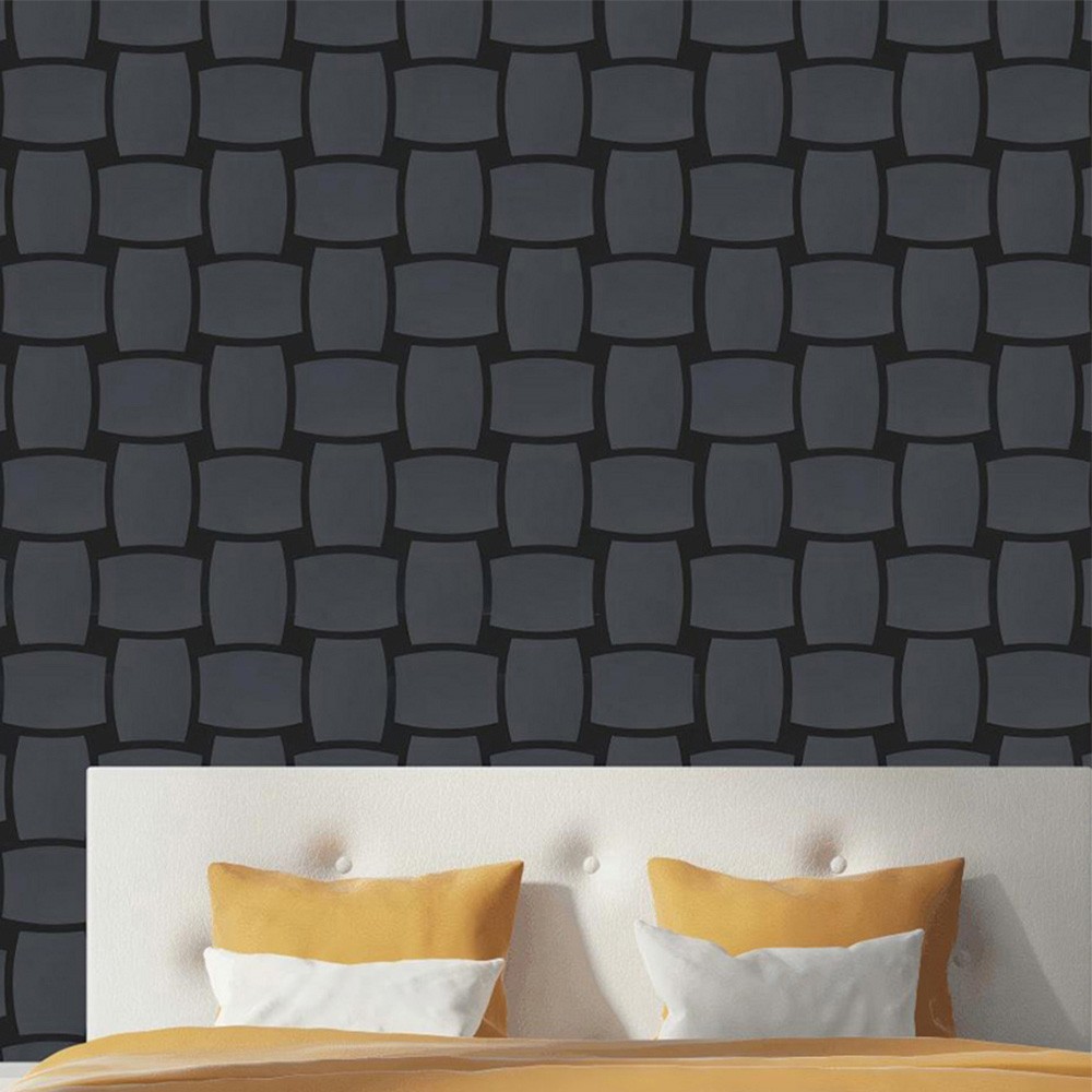 Britwall 3D Checkerboard Acoustic Wall Panel 610 x 610mm - Black