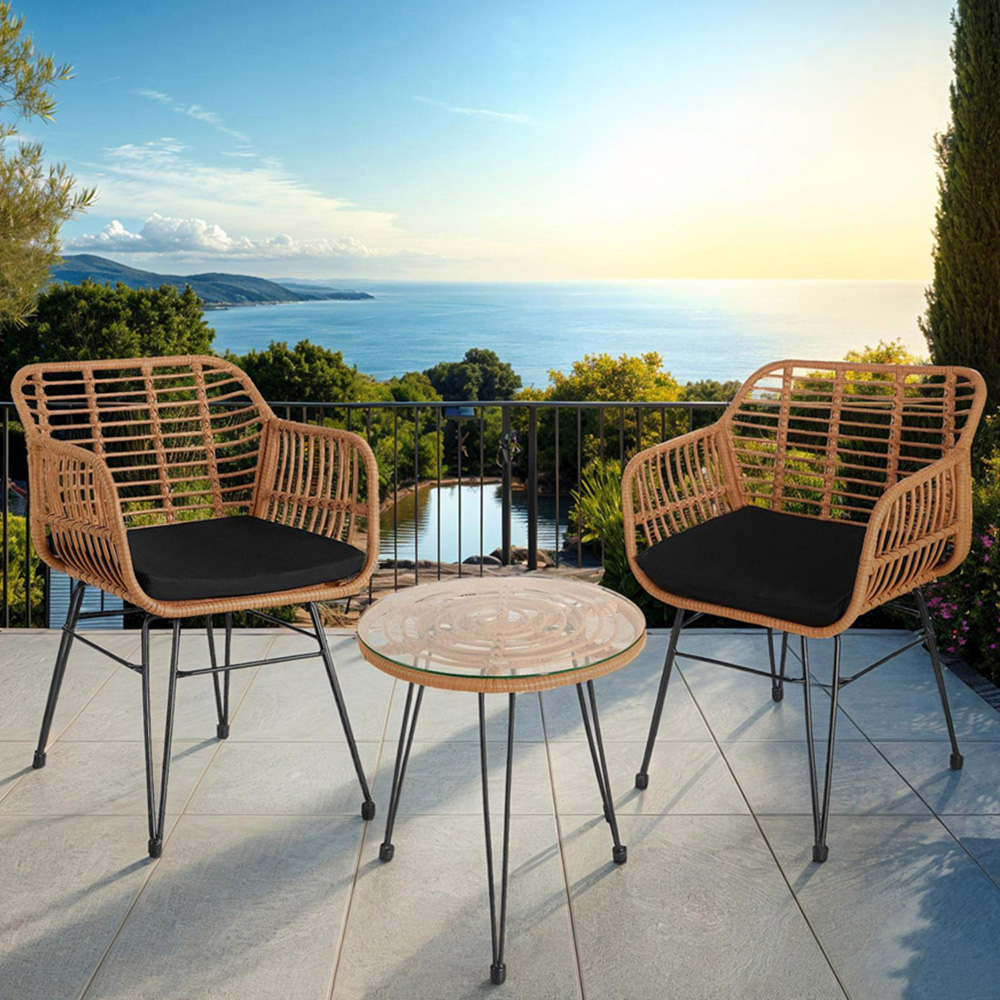 tectake Molfetta 2 Seater Nature Garden Bistro Set