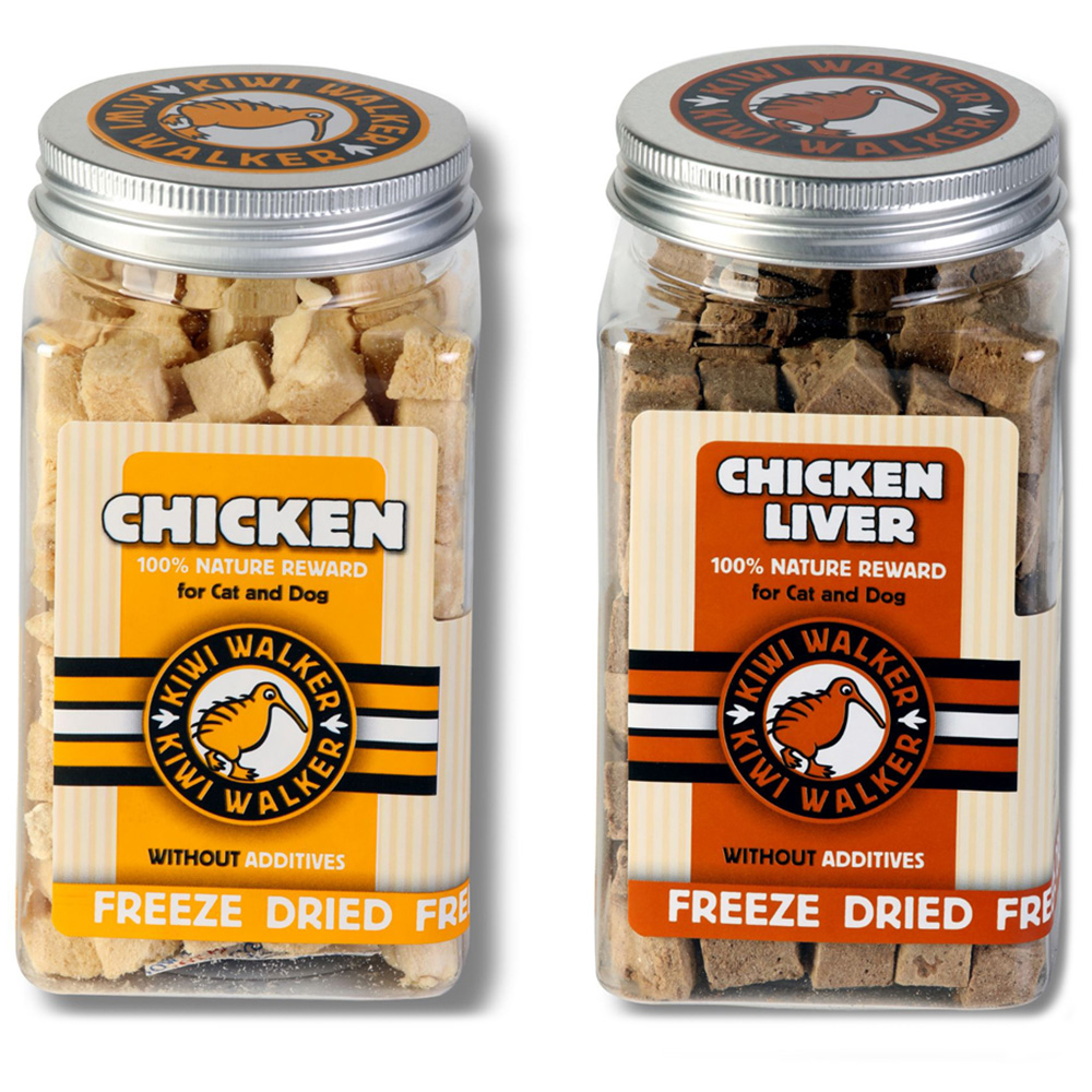 Kiwi Walker Freeze Chicken and Chicken Liver Dried Dog Treats 2 Pack
