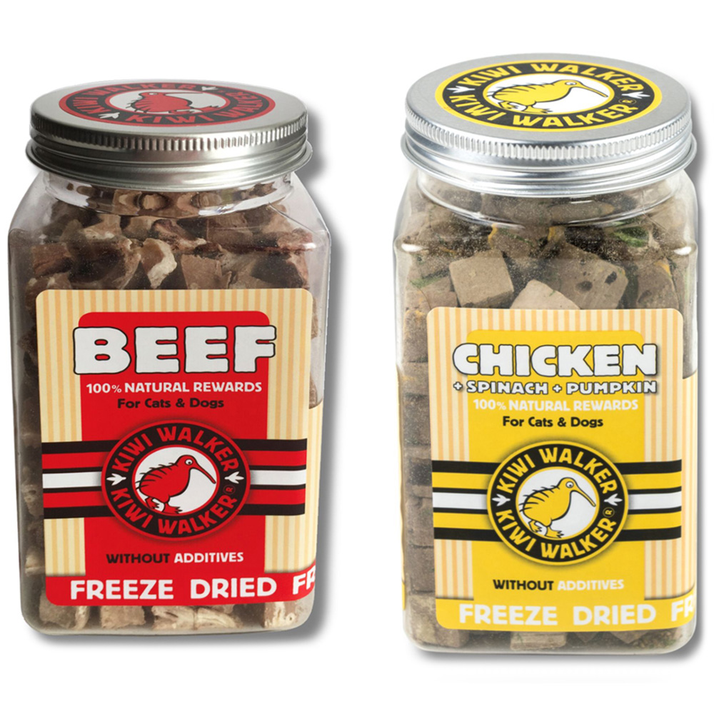Kiwi Walker Freeze Chicken and Beef Dried Dog Treats 2 Pack