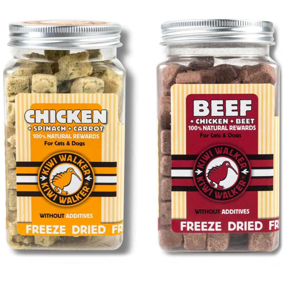 Kiwi Walker Freeze Chicken and Beef with Veg Dried Dog Treats 2 Pack