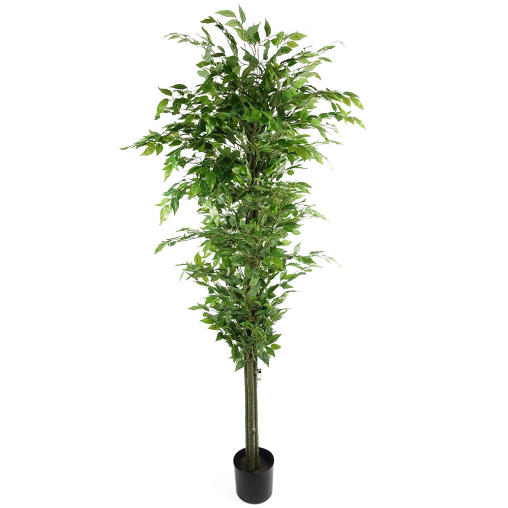 Leaf Ficus Artificial Tree in Pot 180cm - Size: 180 x 70 x 70cm - Green - Wilko
