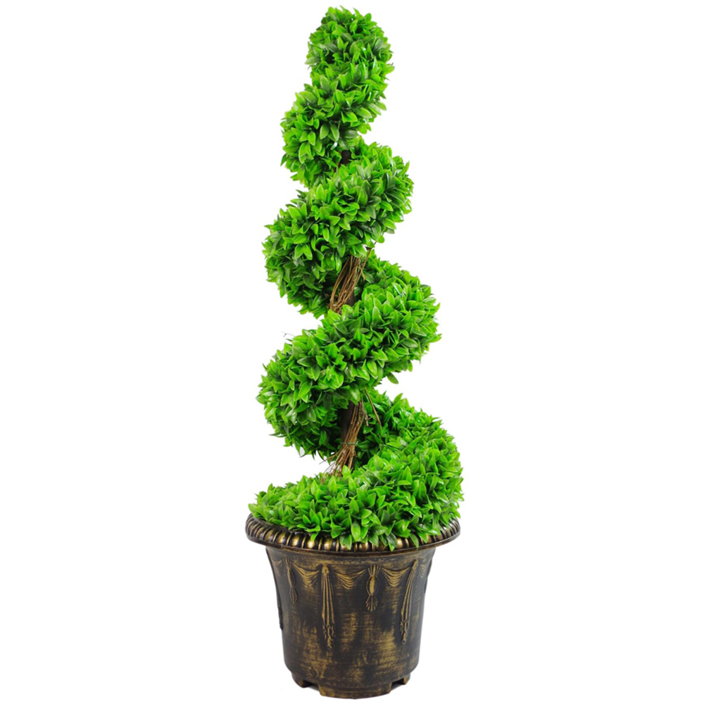 Leaf Artificial Green Large Leaf Spiral with Decorative Planter 90cm