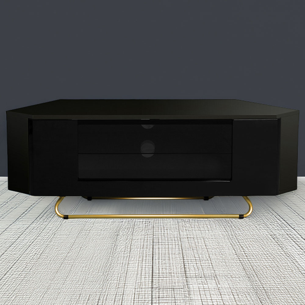 Centurion Supports Hampshire Single Door Gloss Black TV Cabinet