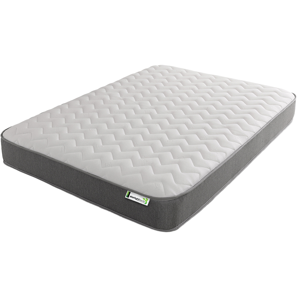 Starlight Beds Small Double Grey Zig Zag Hybrid Memory Foam and Spring Mattress