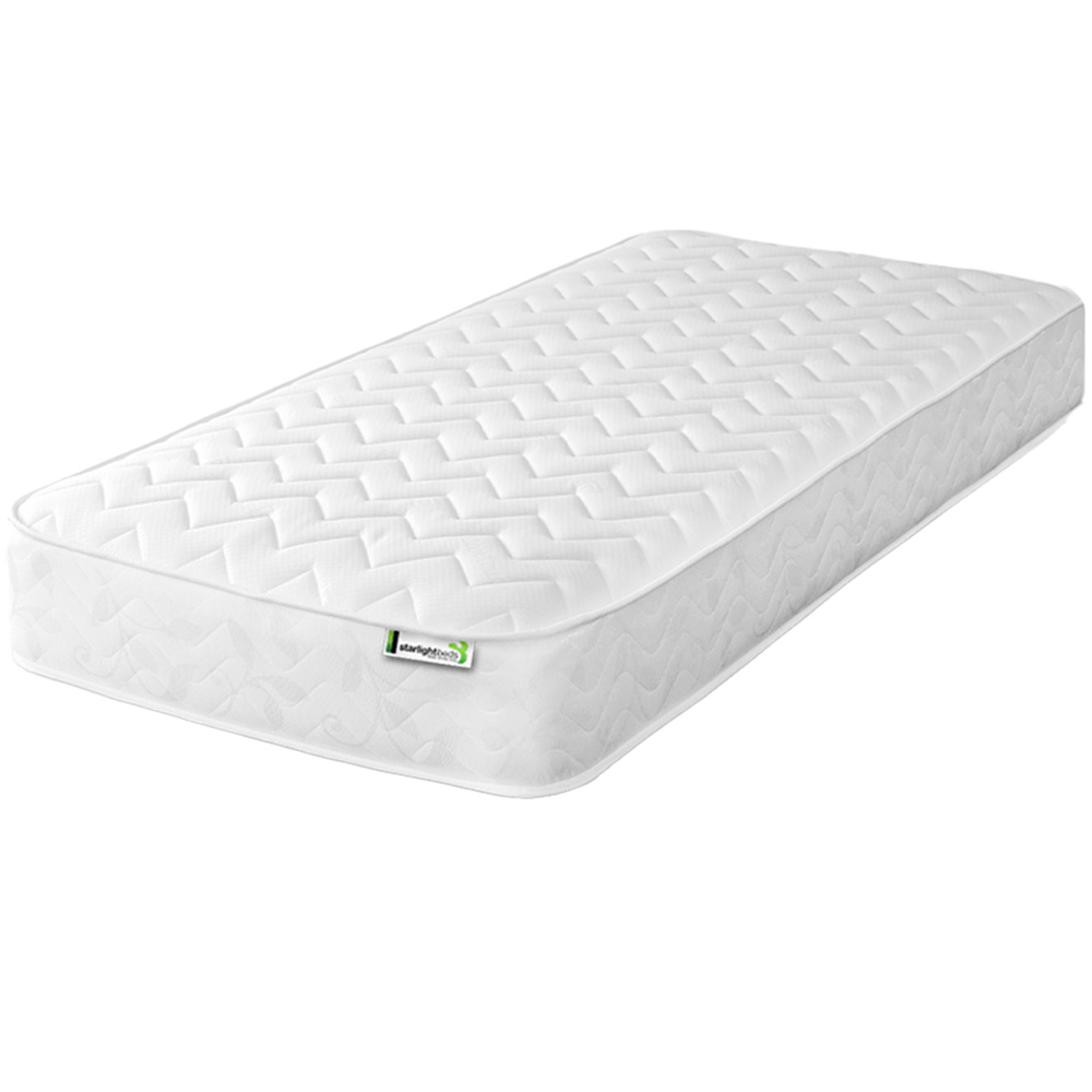 Starlight Beds Single White Zig Zag Hybrid Memory Foam and Spring Mattress