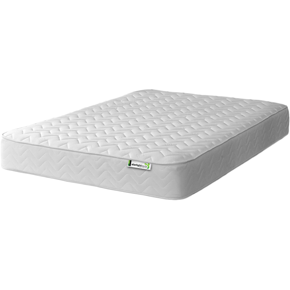 Starlight Beds European Double White Zig Zag Hybrid Memory Foam and Open Coil Spring Mattress