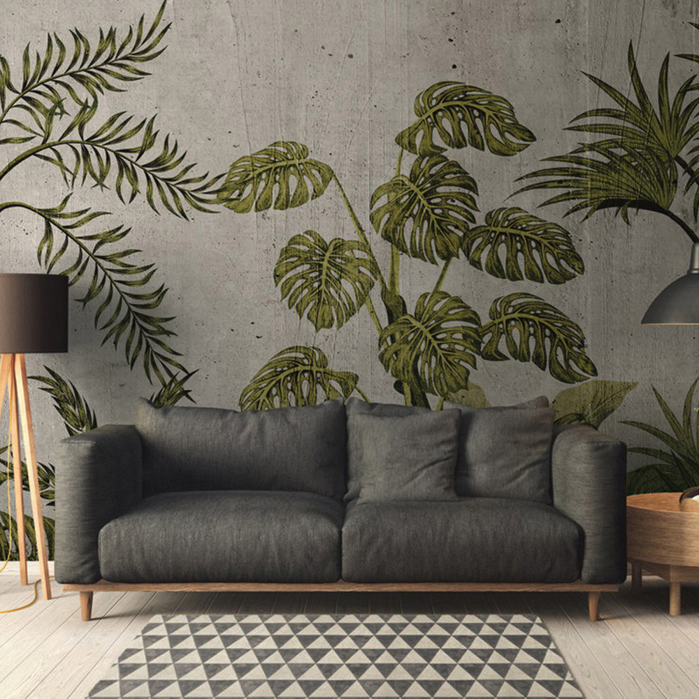 A.S Creation Jungle Concrete 1 Digital Mural - Green - 350 x 255cm