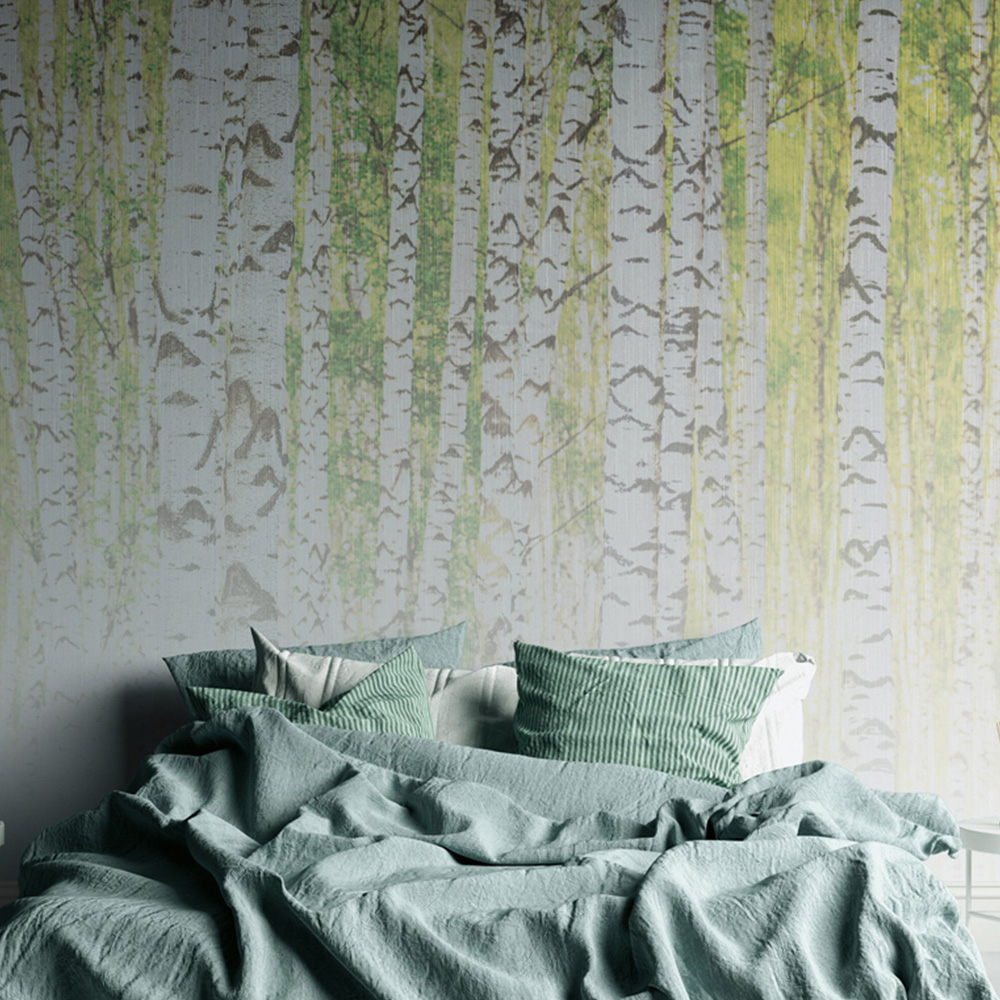 A.S Creation Birch Forest 2 Digital Mural - 350 x 255cm - Yellow