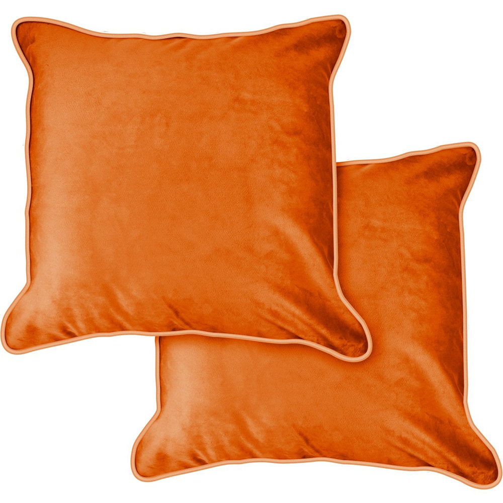 Serene Plush Velvet Burnt Orange Cushion Cover 43 x 43cm
