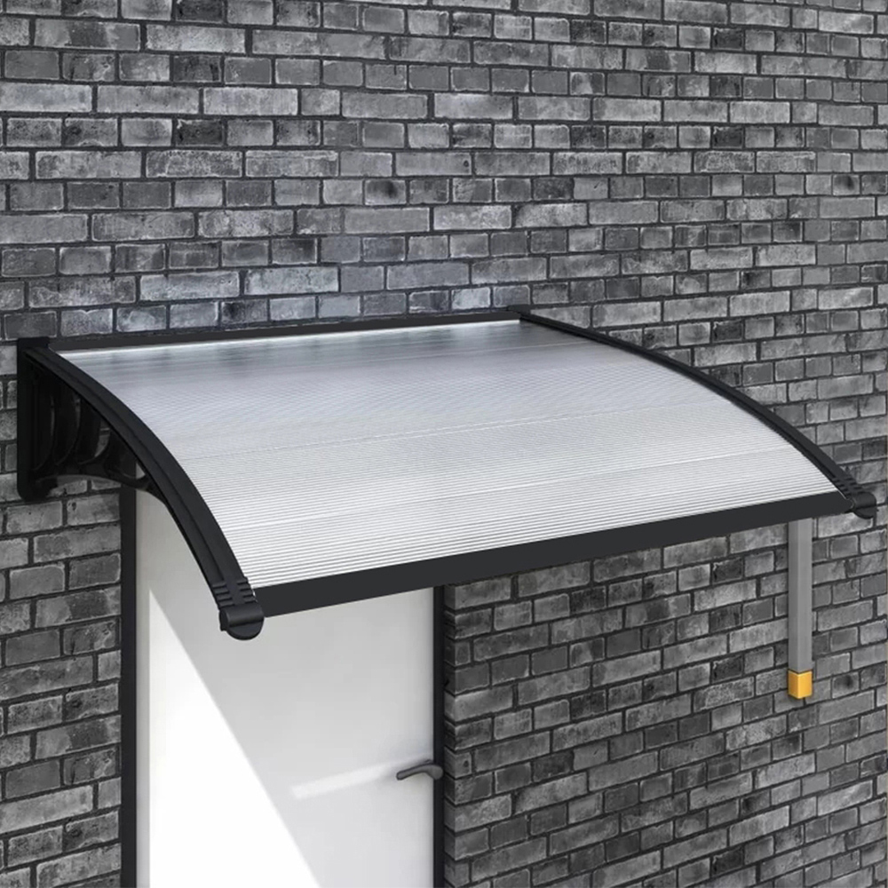Living and Home Black Awning Canopy with Brackets 1.2m