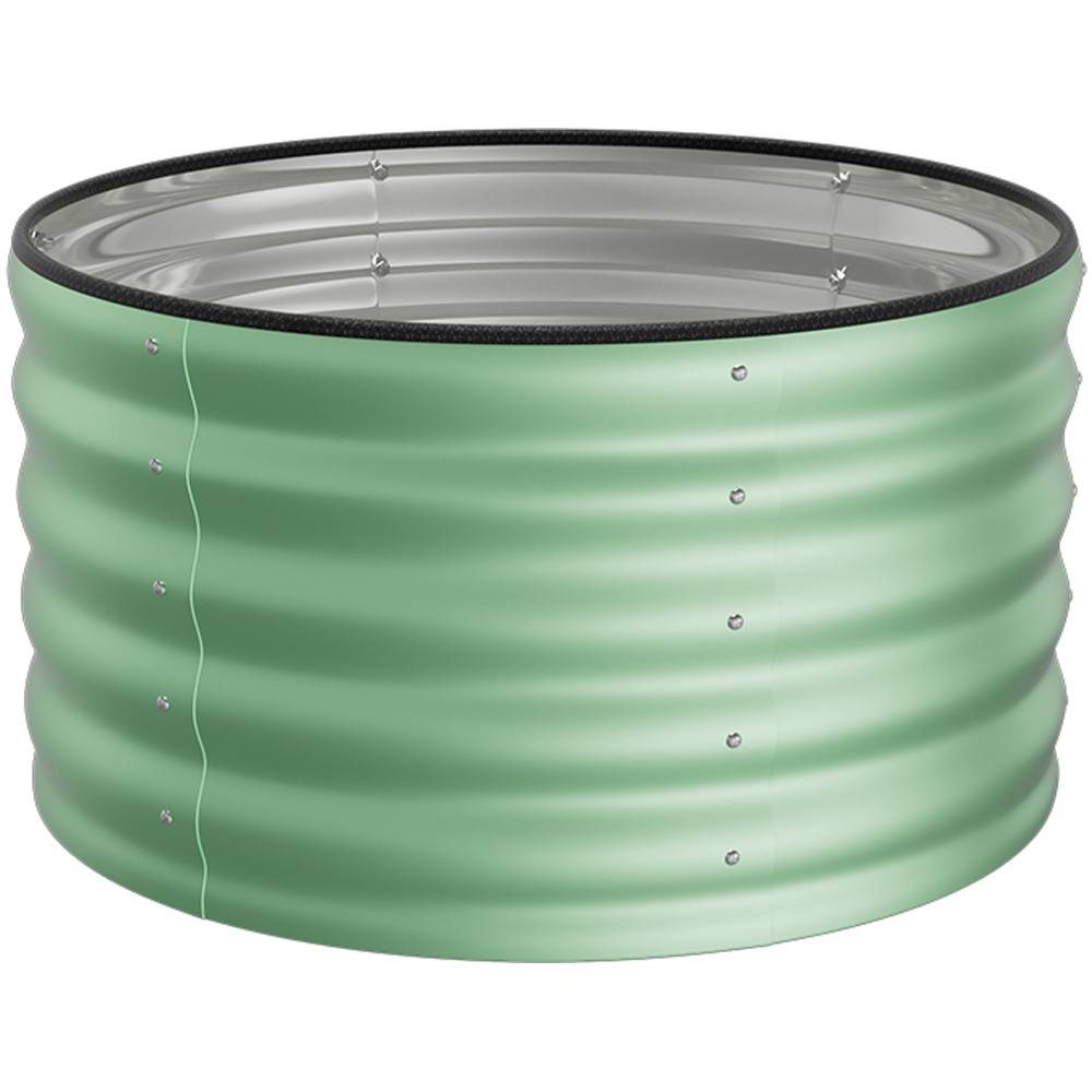 Living and Home Green Round Galvanised Steel Raised Garden Bed 80 x 40cm
