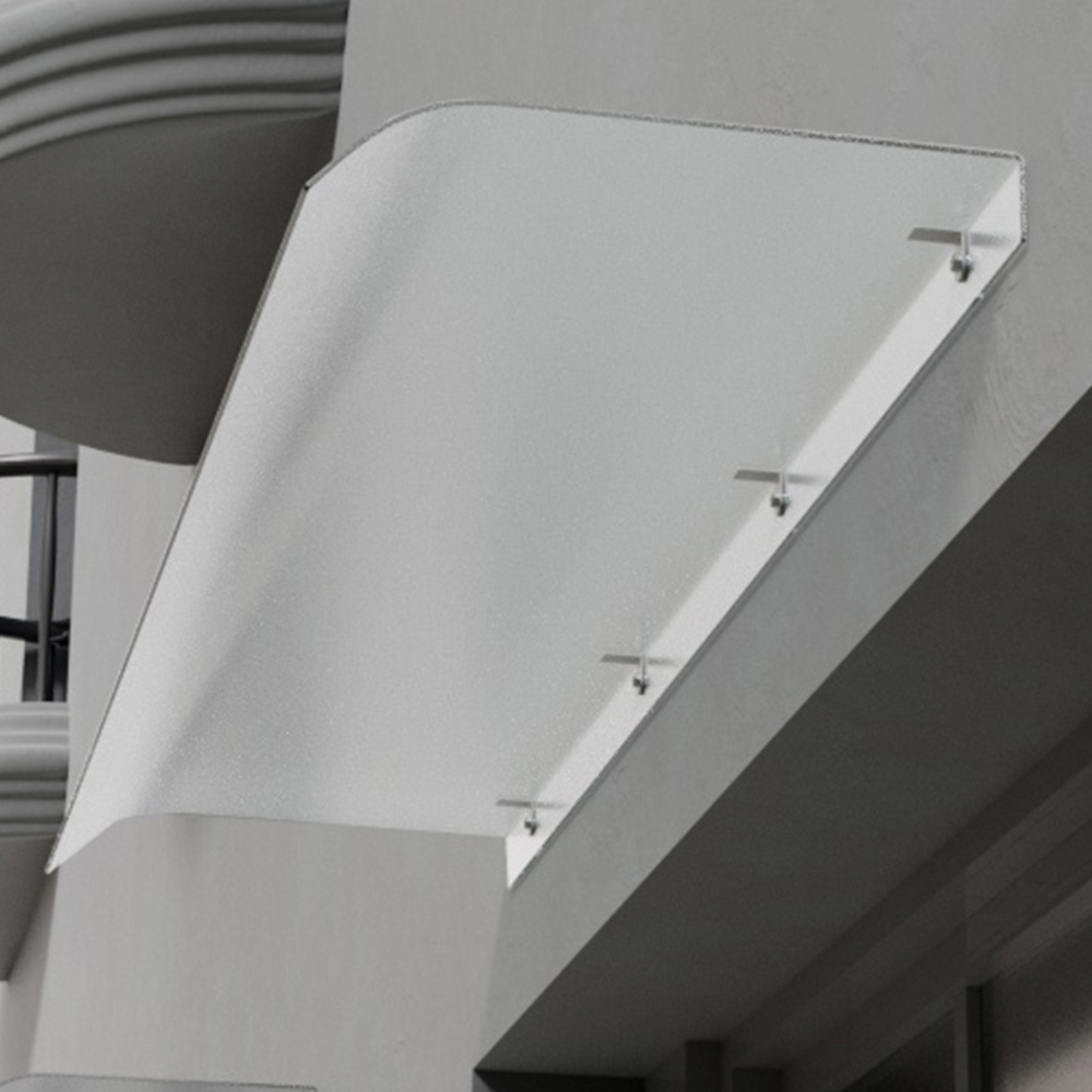 Living and Home Arched Frosted Awning Canopy 1.2m