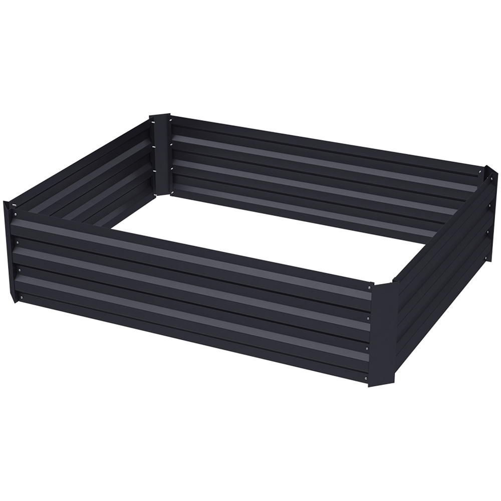 Living and Home 3.9 x 2.9ft Black Rectangle Weather Resistant Steel Raised Garden Bed