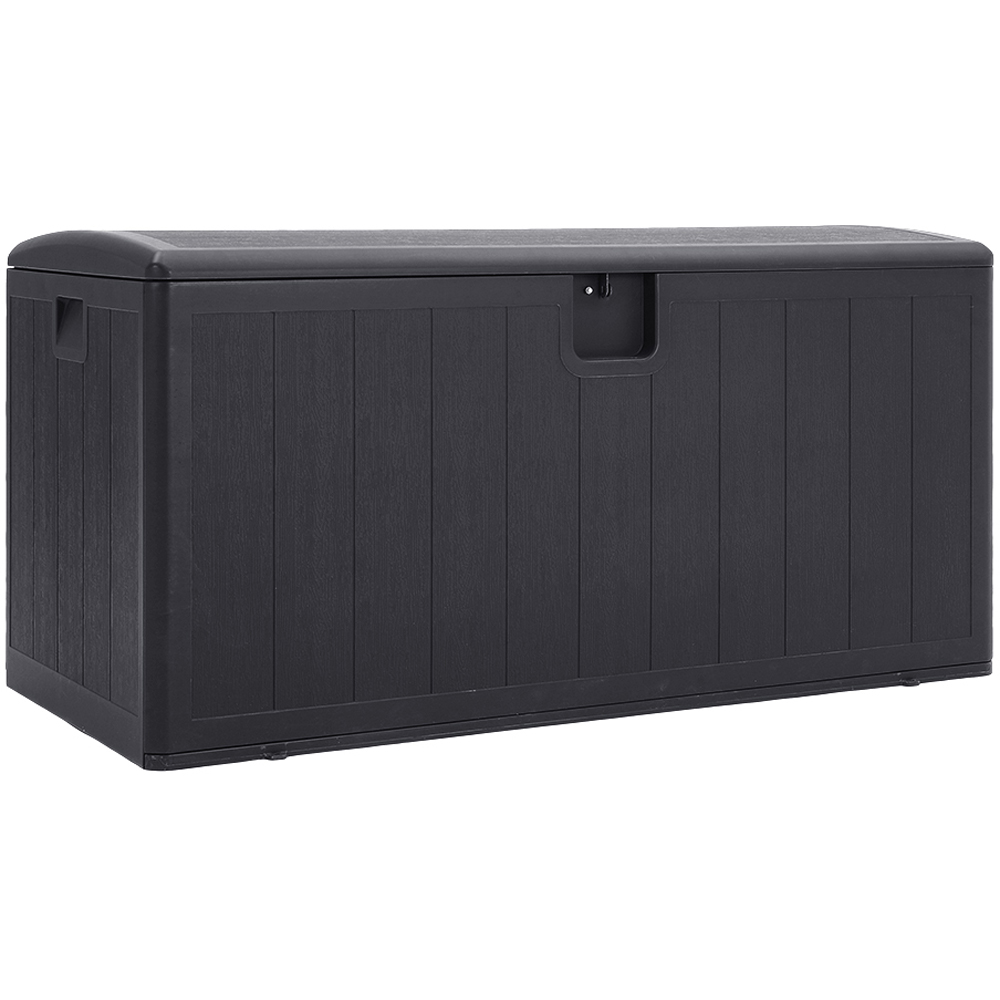 Living and Home 397L Black HDPE Rattan Textured Deck Box