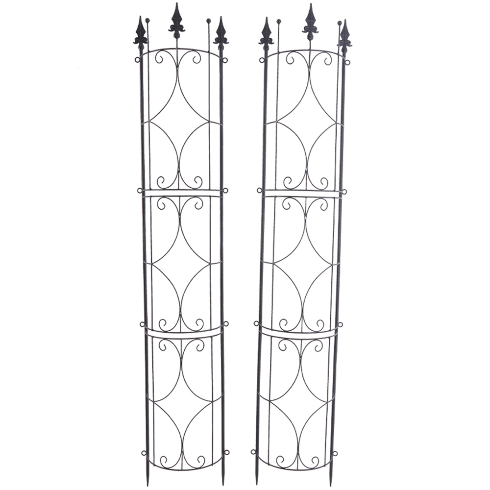 Living and Home 6.1 x 1ft 2 Pack Black Vintage Pointed Top Metal Trellis