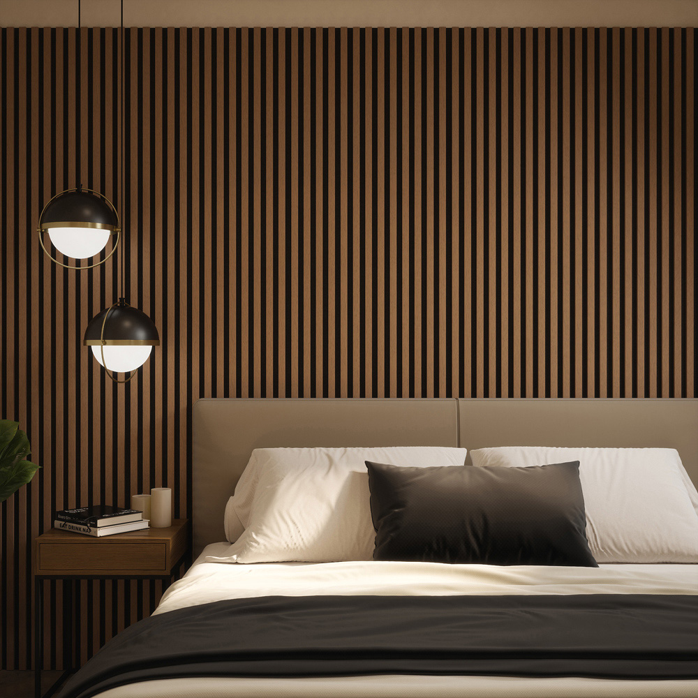 Tuscan Smoked Oak PVC Wrapped Acoustic Wall Panel 240 x 60.8cm