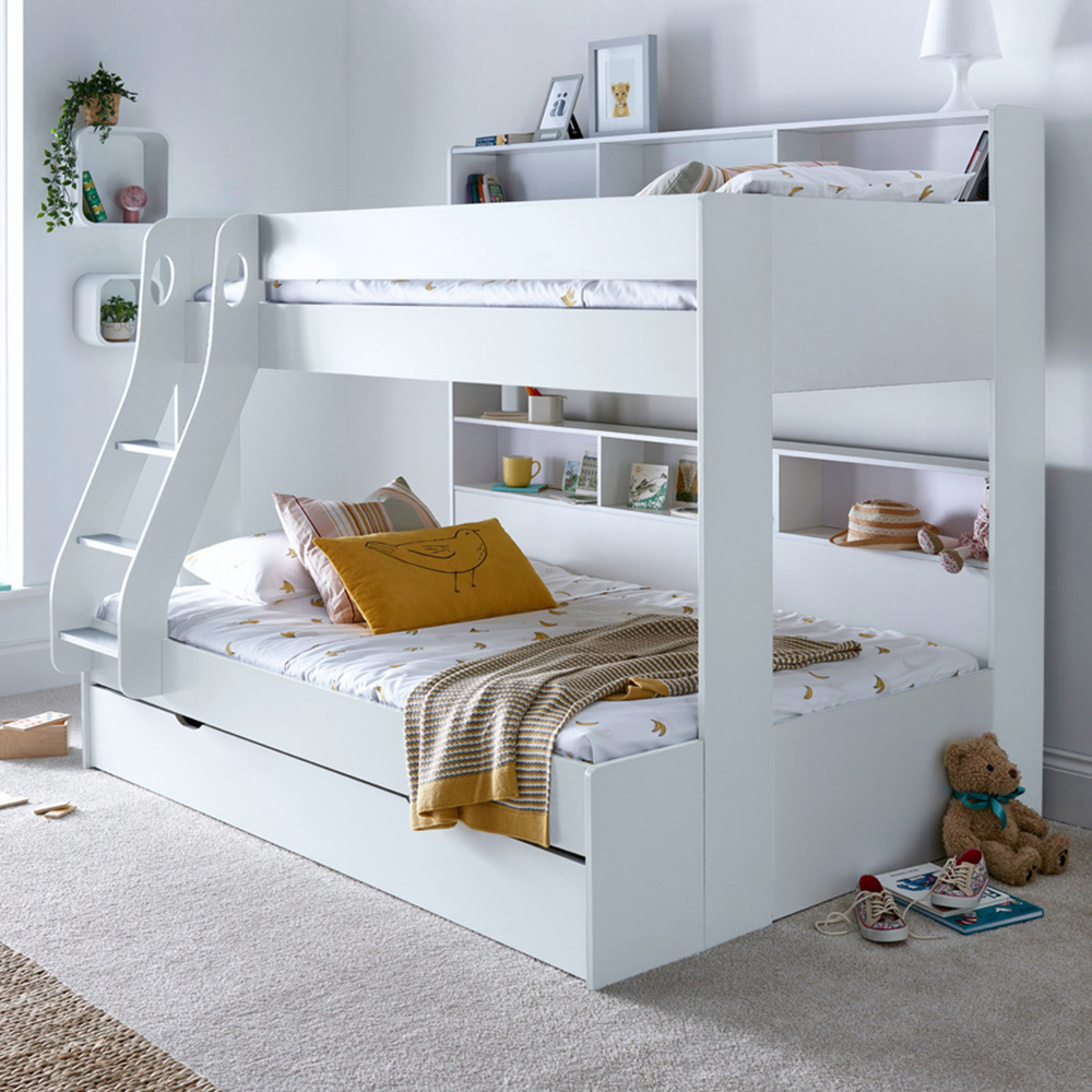Bedmaster Oliver Triple Sleeper Bunk Bed - White - Small Double & Single