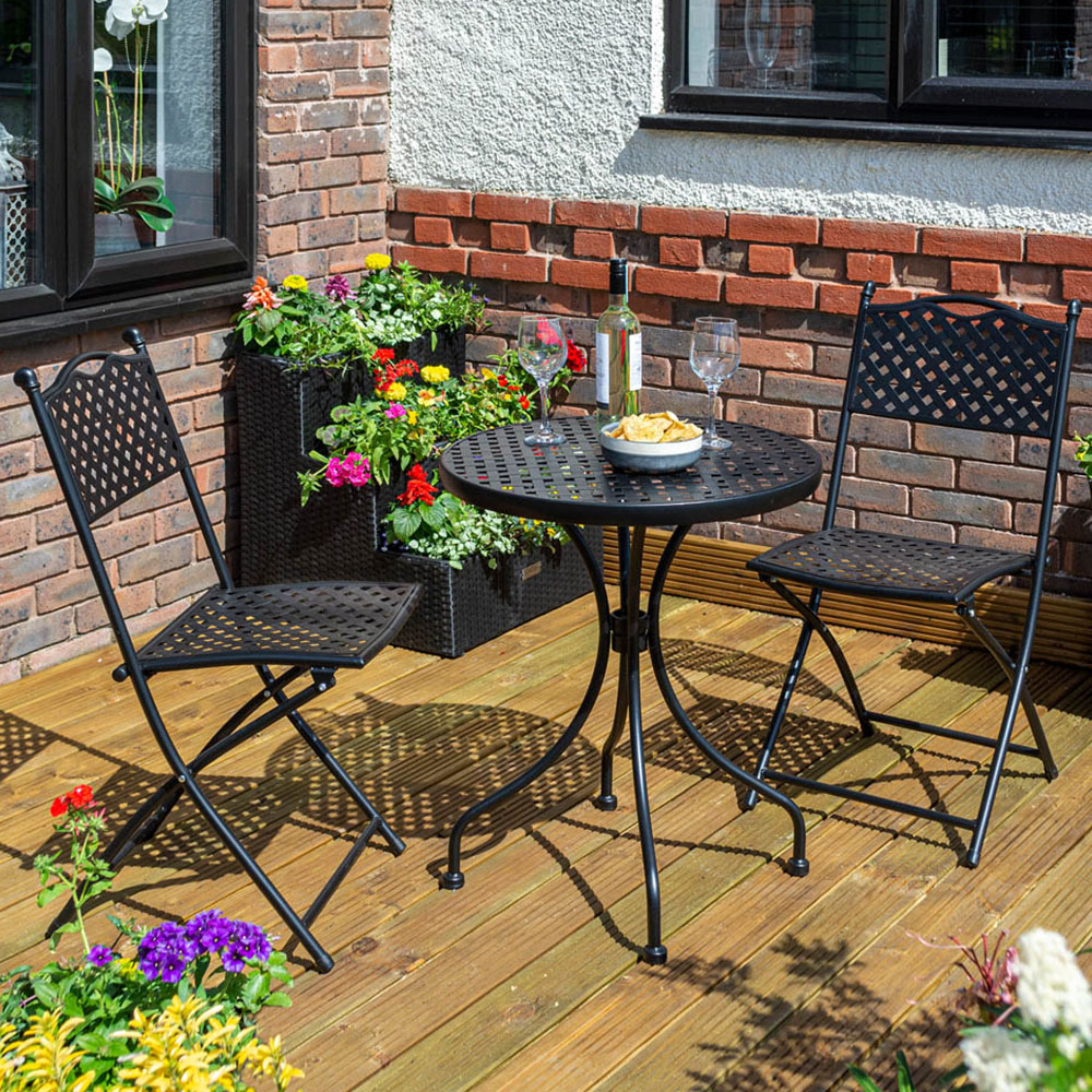Rowlinson Havana 2 Seater Garden Bistro Set Black