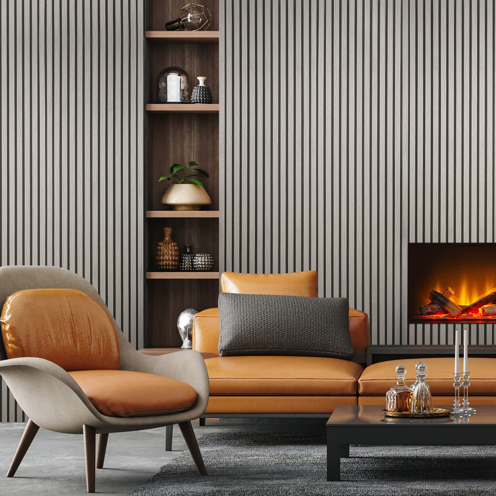 Fuse Acoustic Grey Oak Wooden Wall Panel 2.4 x 0.6m