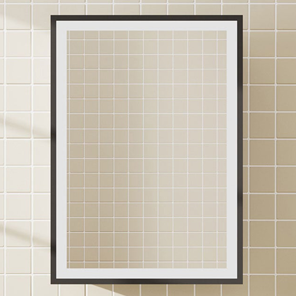 Living and Home Single Door Black Surface Mount LED Mirror Cabinet