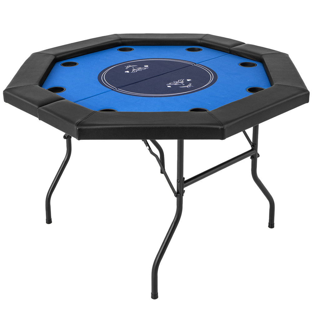 Costway 8 Player Blue Foldable Poker Table 130cm