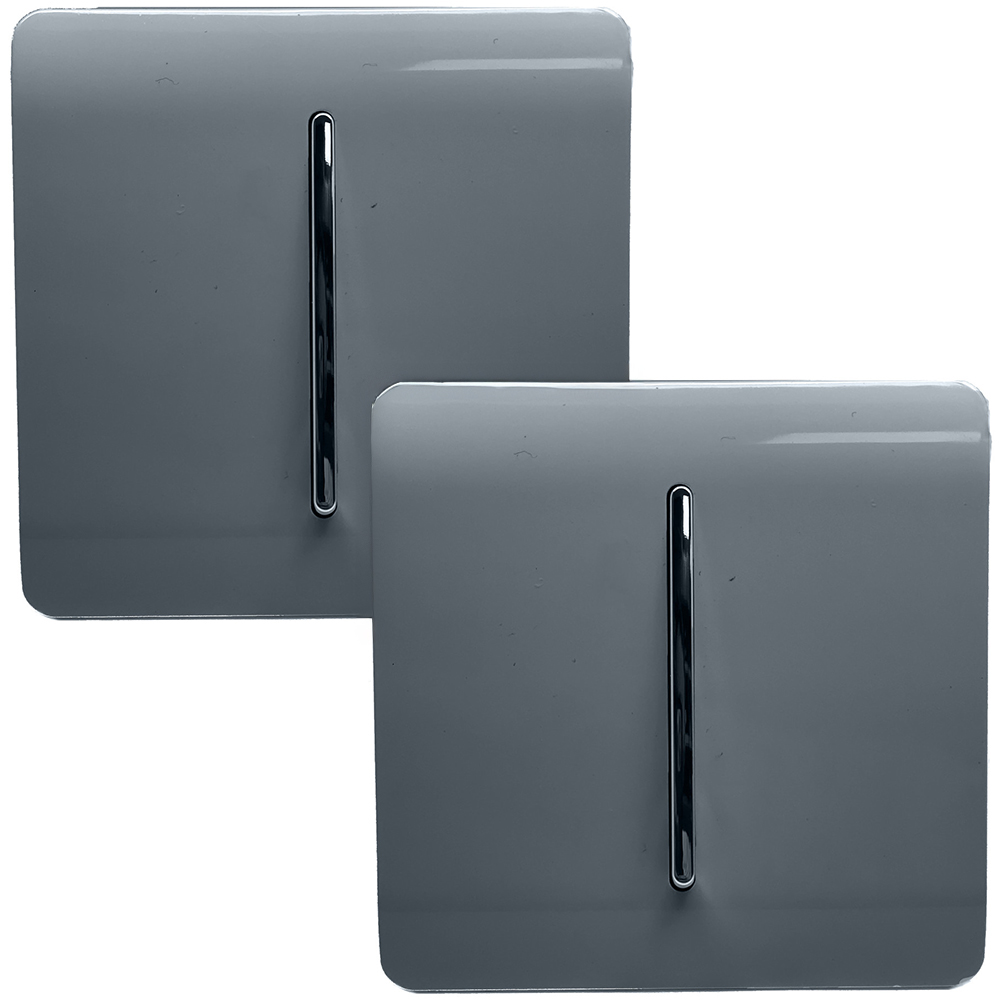 Trendi Switch 1 Gang 1 or 2 Way Warm Grey Rocker Light Switch 2 Pack
