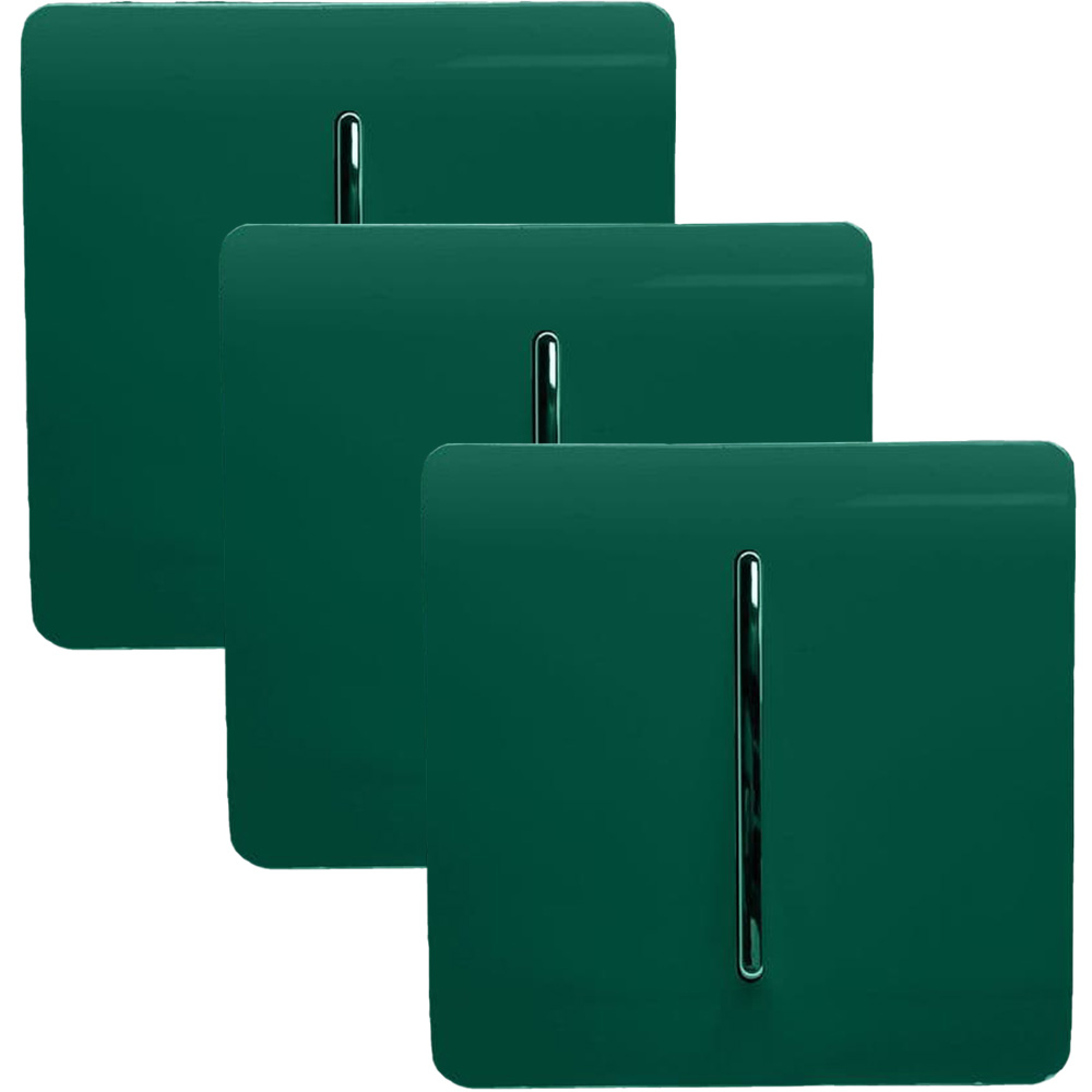 Trendi Switch 1 Gang 1 or 2 Way Dark Forest Green Rocker Light Switch 3 Pack